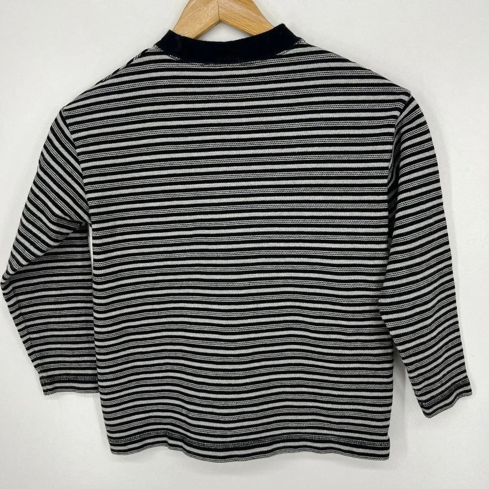 Warner Bros Studio Store Kids Taz Snowboarding Striped Long Sleeve Shirt M 1996